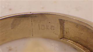 10K Star Ring, Yellow Gold, 7.5g, Sz:8.25, Glass Stones, Marked: 10K